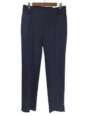 Chico's So Slimming Brigitte Slim Leg Navy Ankle Pants Shaping Stretch Sz 8R